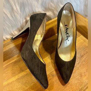 Black Vintage Dancin’ Heels with Silver Heel